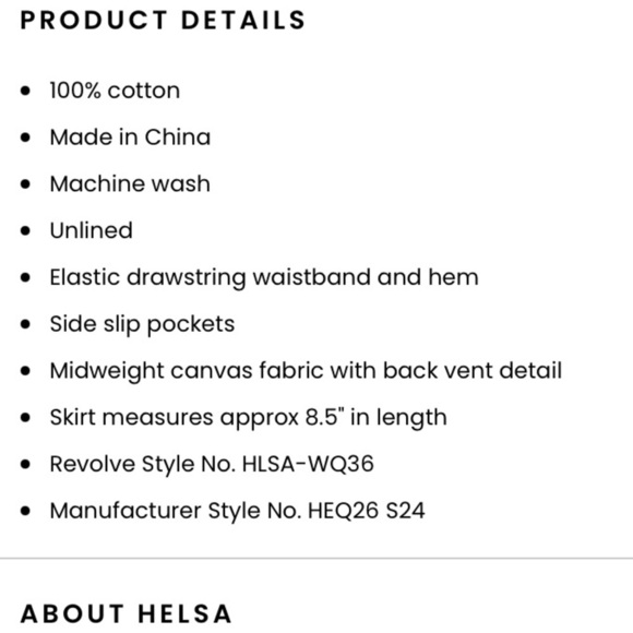 NWT Helsa Workwear Drawcord Maxi Skirt Ecru Revolve Cotton Beige Drawstring - Picture 11 of 11